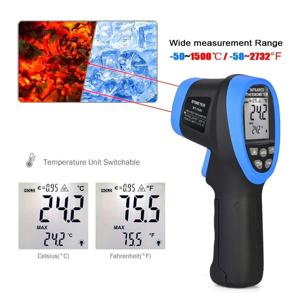 Soap Making Thermometer - -50℃ to 1500℃ Laser Thermometer Gun