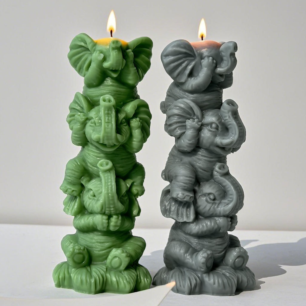 Soap Making Fragrance - DIY Stacking Elephants Silicone Mold Handmade