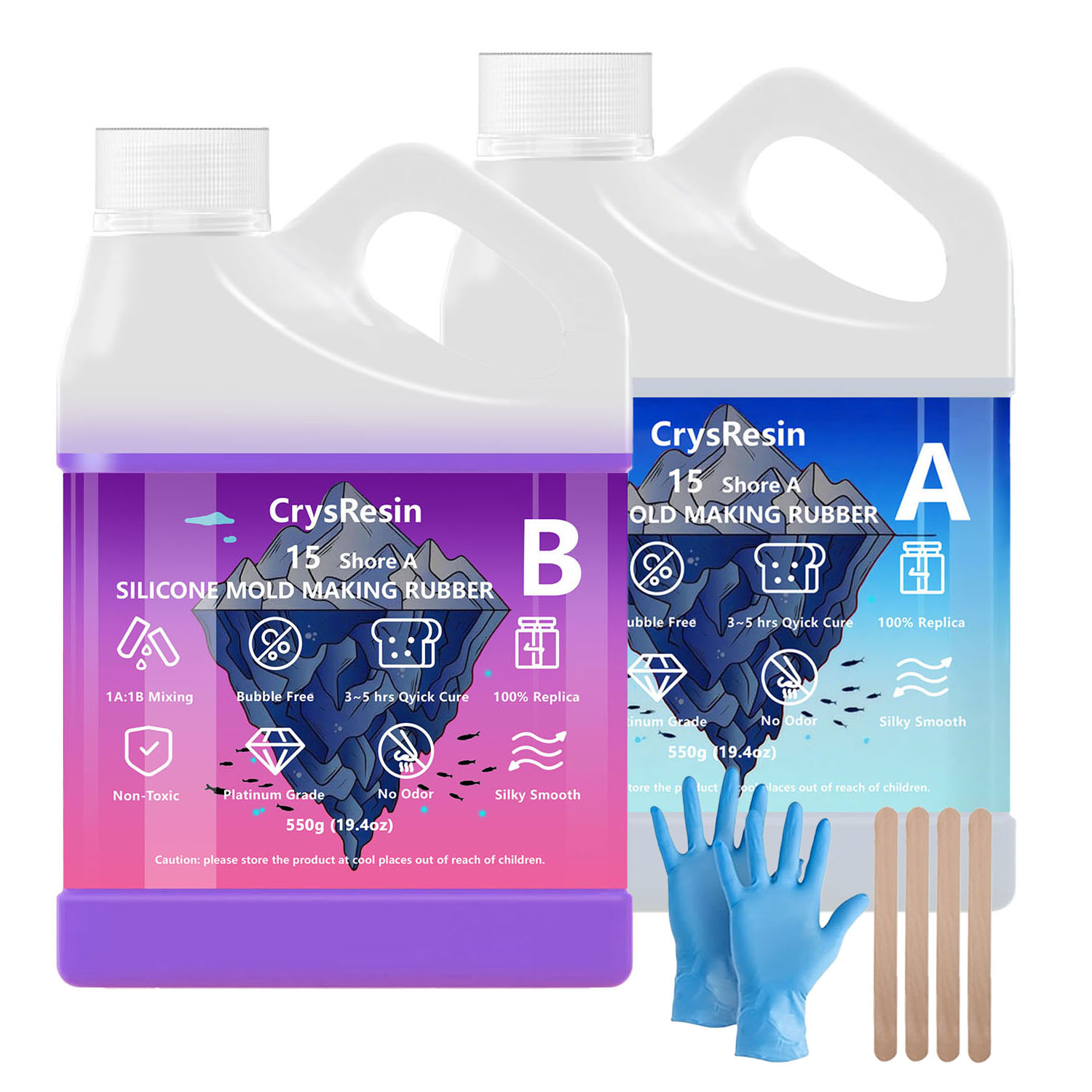 Soap Making Ratios - Purple Liquid Silicone Rubber 1:1 Ratio