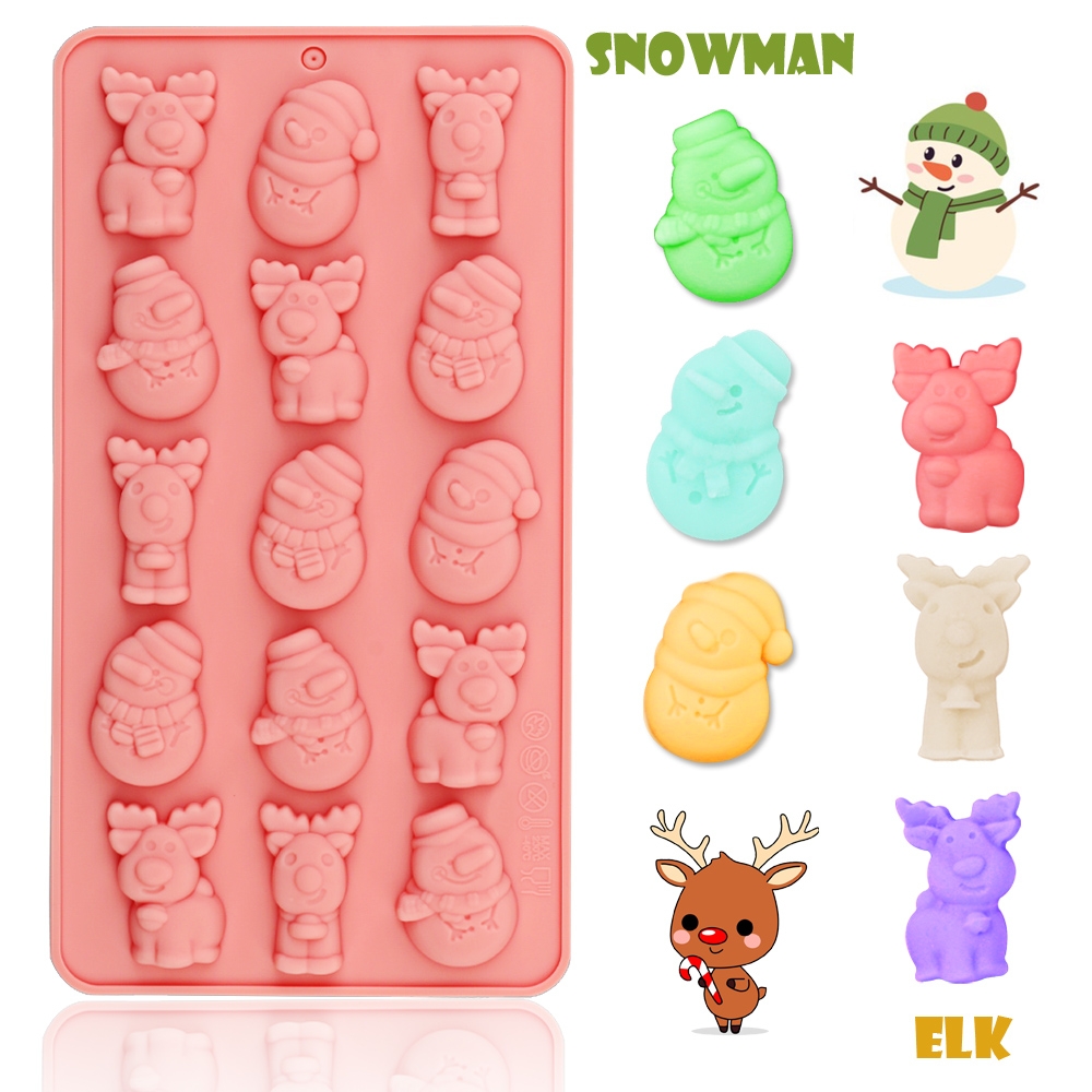 Soap Making Directions - 15-Cavity Christmas Snowman and Reindeer Silicone