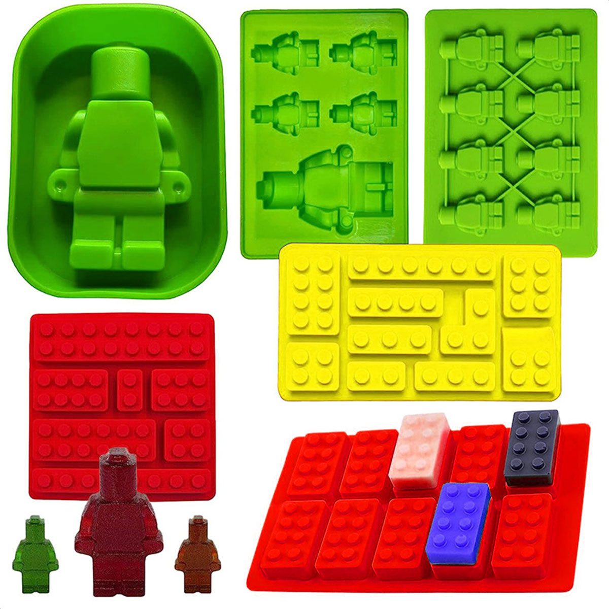 Soap Making Websites - 5-Cavity Robots Silicone Candle Mold DIY