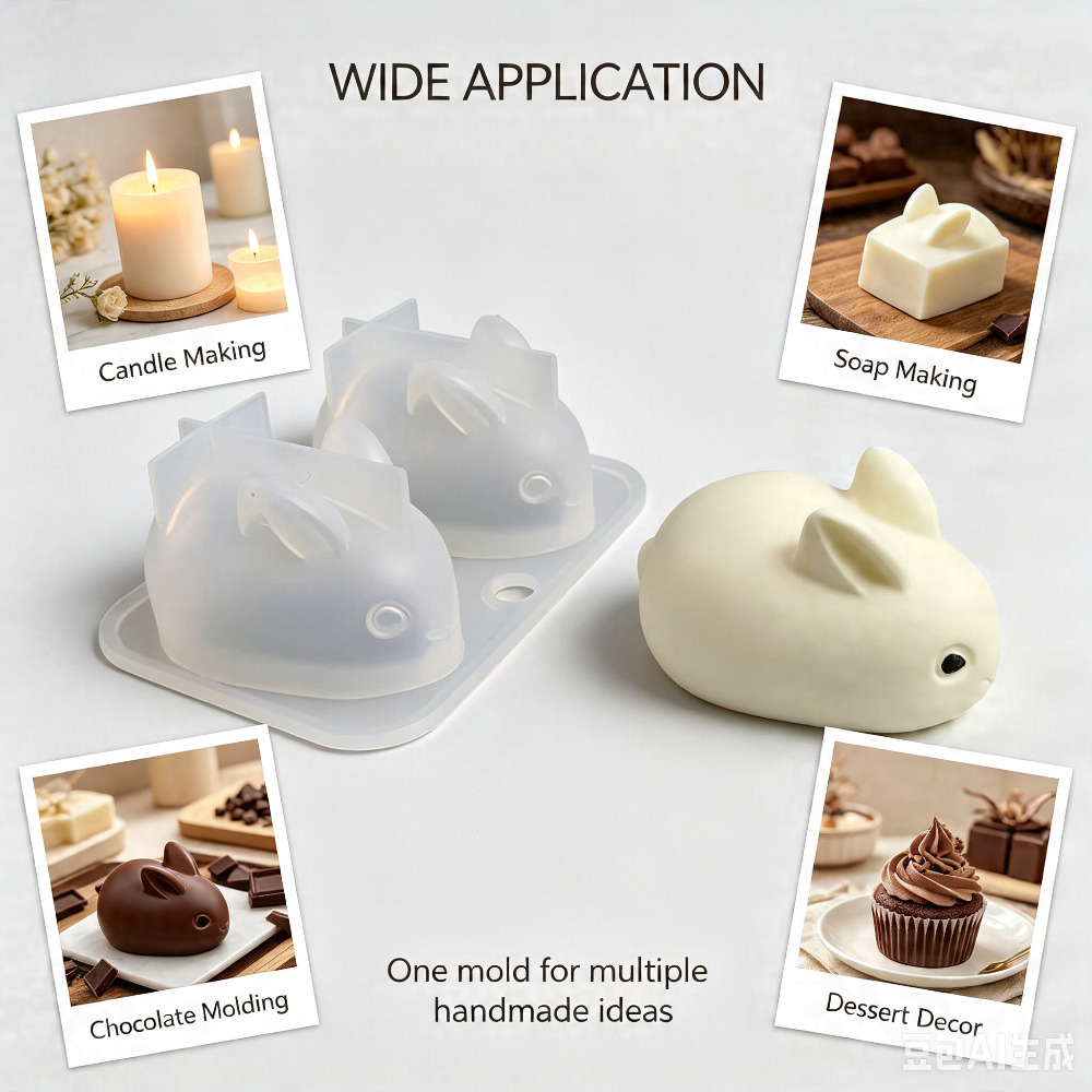 3D Mini Rabbit Silicone Mold F - Soap Making Diy recension och pris