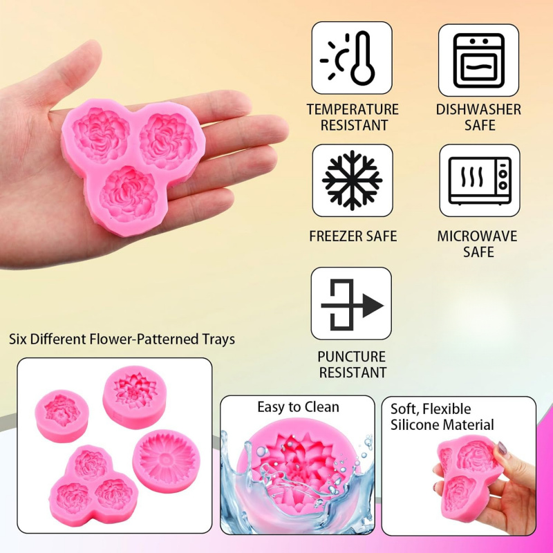6 Hole 3D Floral Silicone Mold - Soap Making Kit Amazon recension och pris