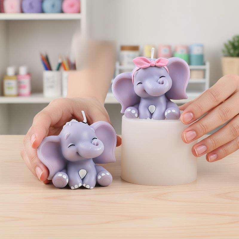 Cute 3D Elephant Silicone Cand - Natural Making Soap recension och pris