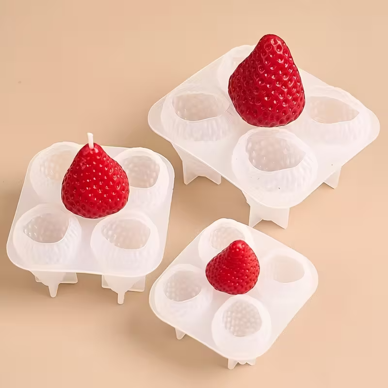 Strawberry Silicone Candle Mol - Soap Making Diy recension och pris
