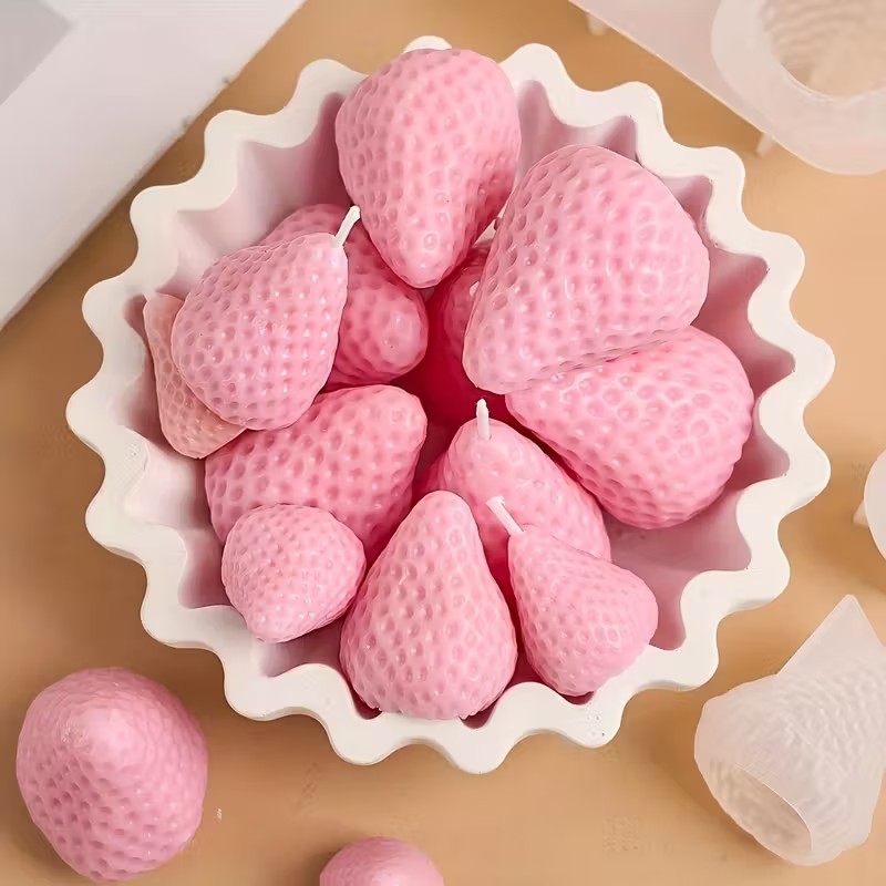 Strawberry Silicone Candle Mol - Soap Making Diy recension och pris