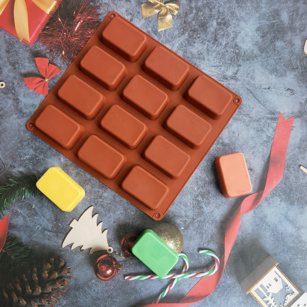 12 Cavity Square Silicone Soap - Soap Making Lye recension och pris