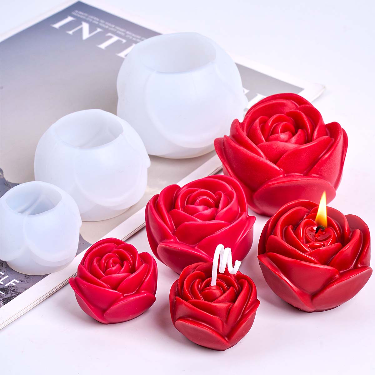3D Flower Shape Silicone Candl - Soap Making Fragrance recension och pris