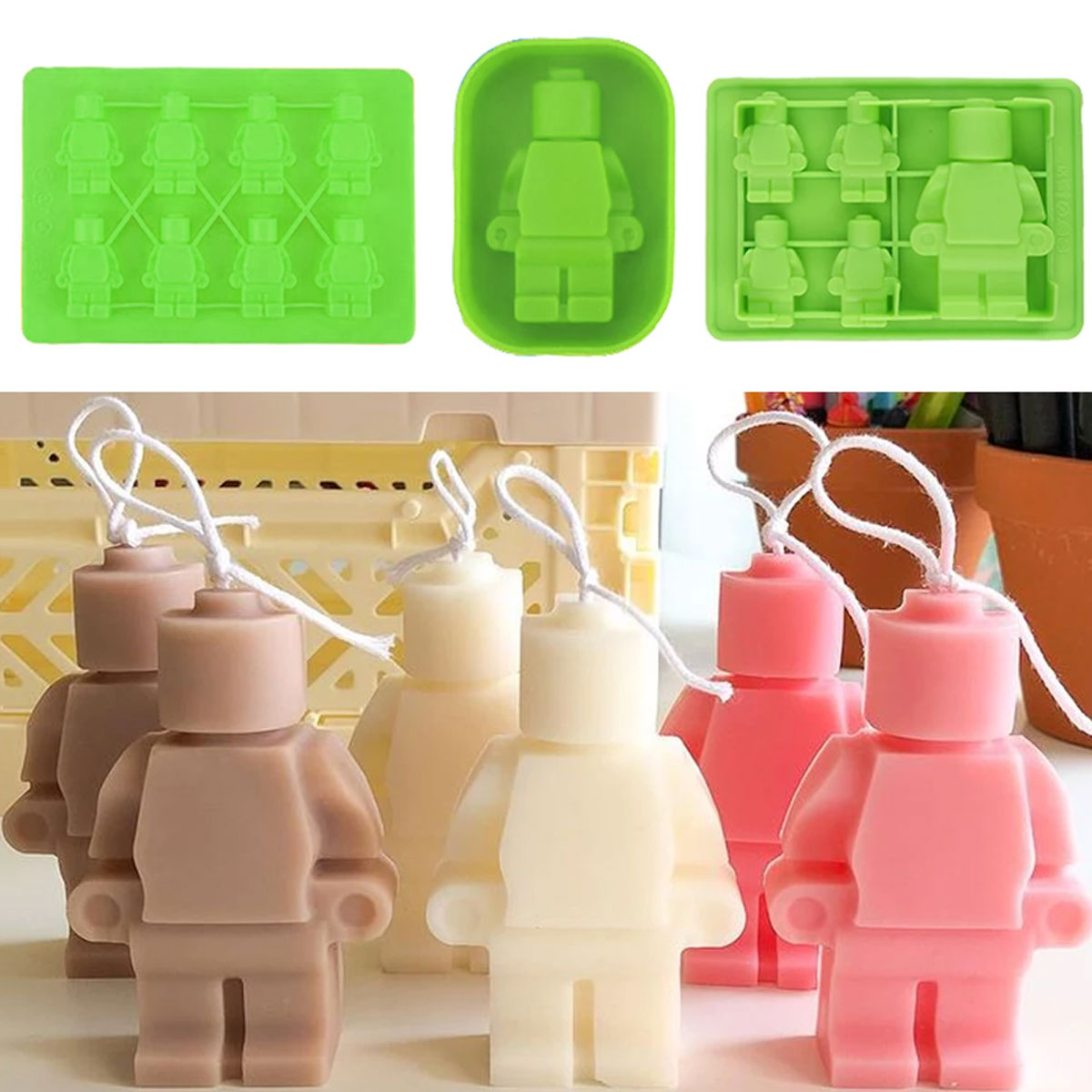5-Cavity Robots Silicone Candl - Soap Making Websites recension och pris