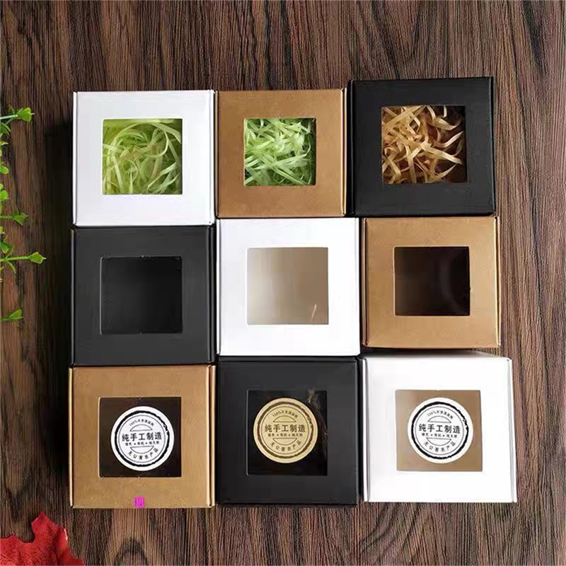 10pcs square white/kraft/black - Kraft Soap Label recension och pris